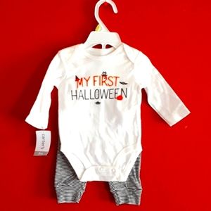 Carters 2-peice onesie & leggings set. Size: 3m. Color: White/Black. NWT.